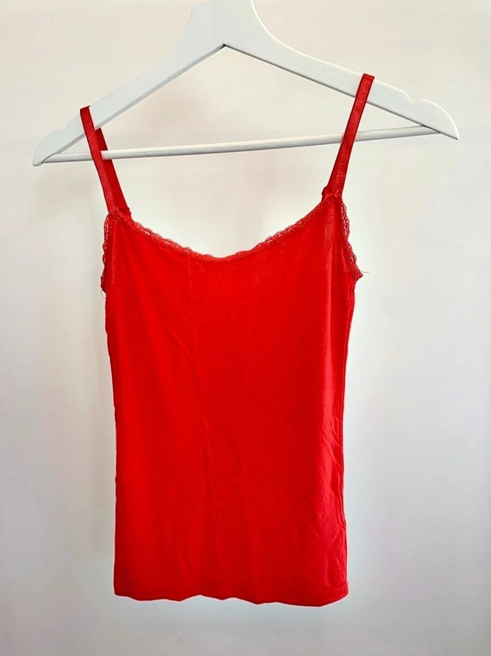 Red Lace-Trim Camisole Like New